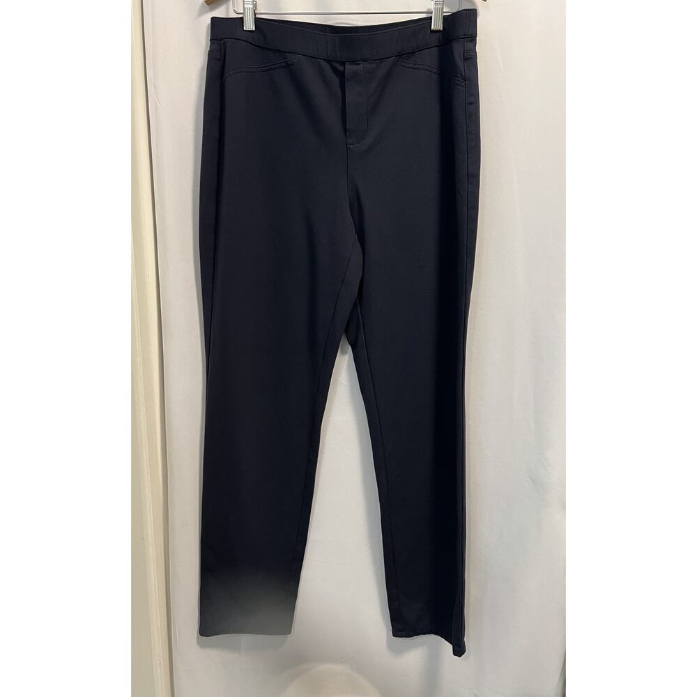 J.Jill | PONTE Slim Slit Leg Back Vent Pants Black Career Pull On- Size L Tall